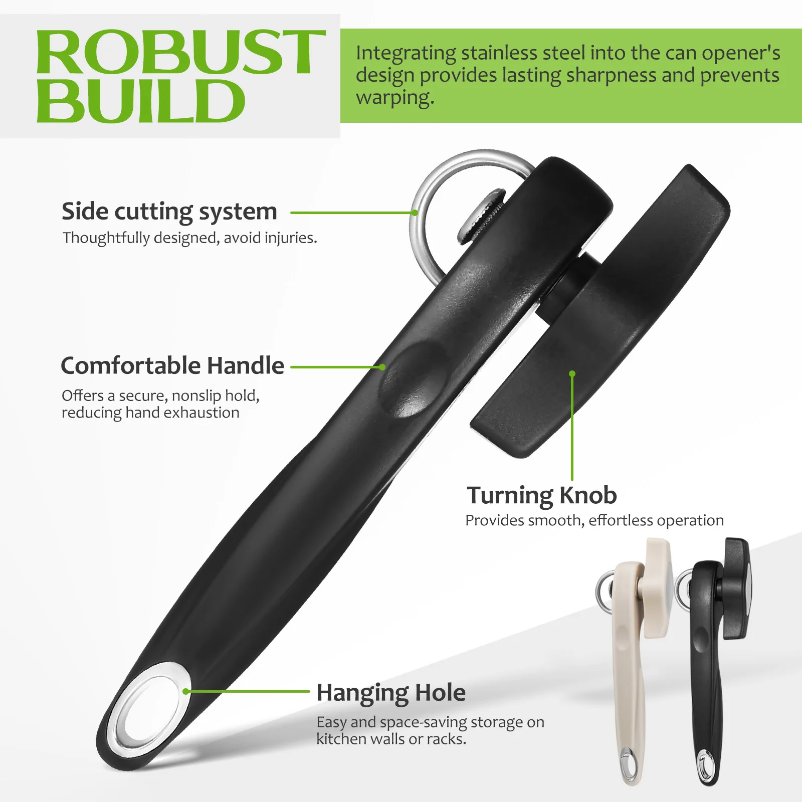 

2pcs Manual Opener Smooth Edge Ergonomic Grip Tin Opener For Seniors Heavy Duty Kitchen Gadgets Can Opening Tool Portable