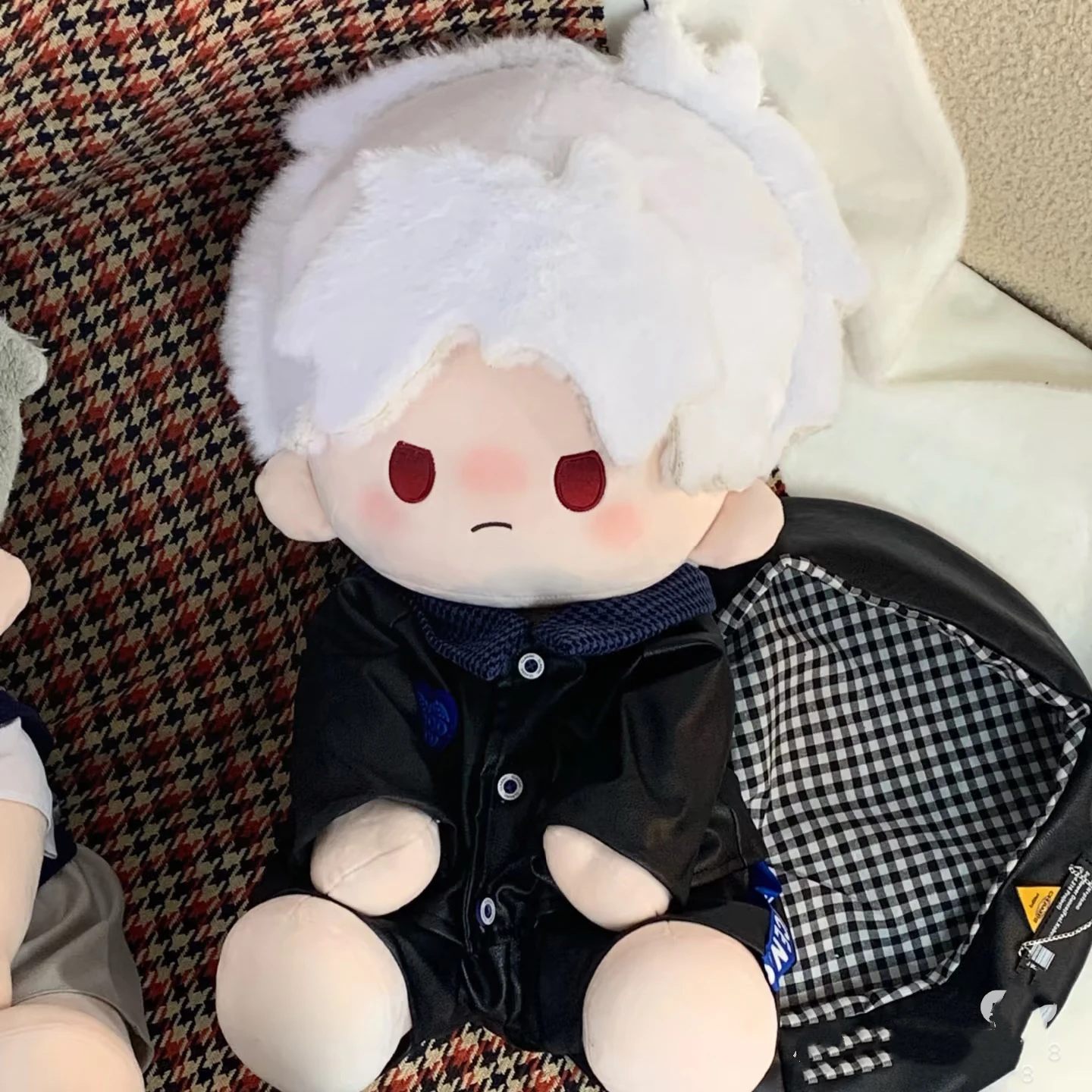 러브 앤 딥스페이스 라파엘 아스터 칼렙 제인 팬메이드 40cm 가발 착용 면 인형 앉아있는 귀여운 만화 플러시 수집용 선물