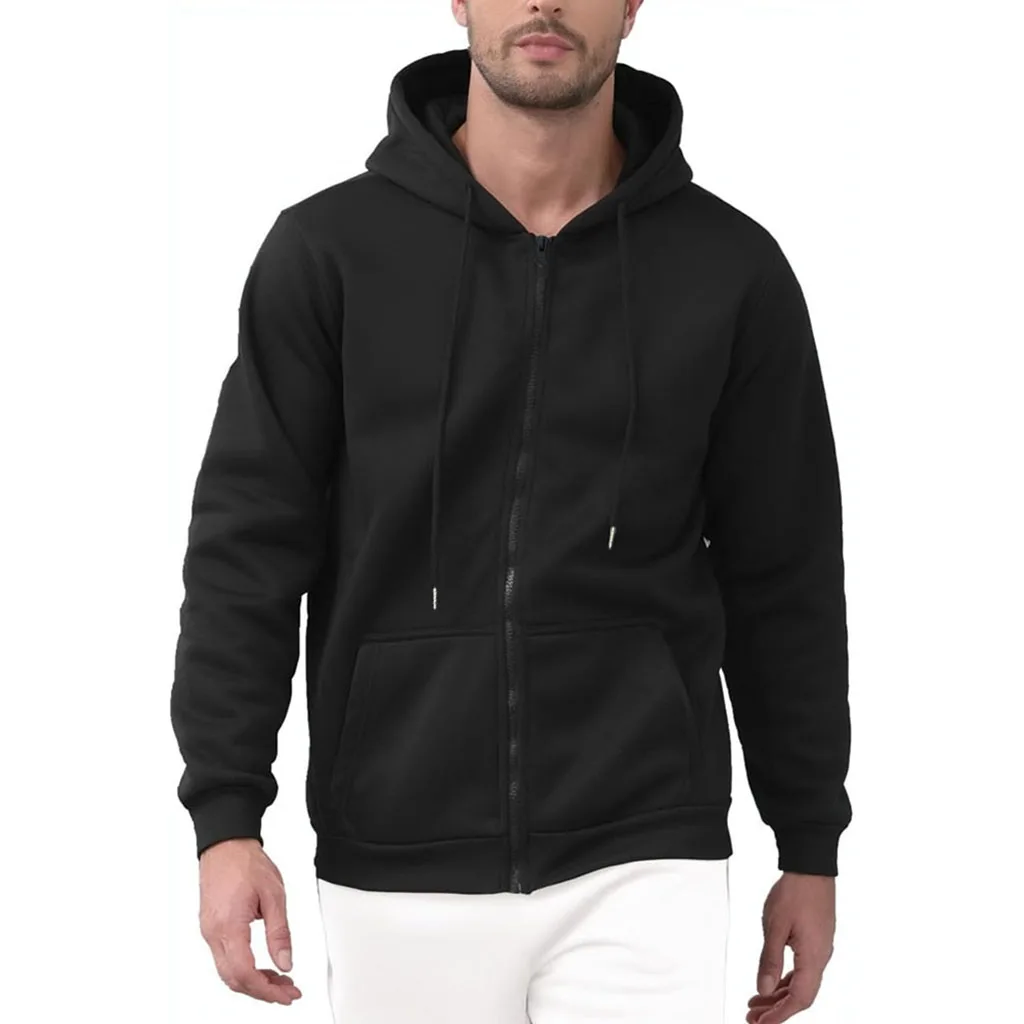 Herbst Neue männer Mit Kapuze Sweatshirt Jacke Zipper Caidgan Einfarbig Grund Einfache Stil Männlichen Casual Streetwear Fashion Top