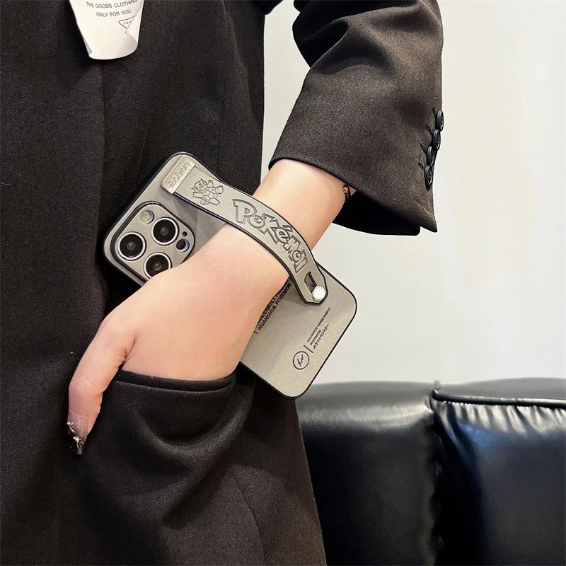 น่ารักอะนิเมะP-Pokemon S-Squirtle Anti-Furสายรัดข้อมือสําหรับiPhone 16 15 14 13 12 11 Pro Maxหนังนิ่มหนังนุ่ม