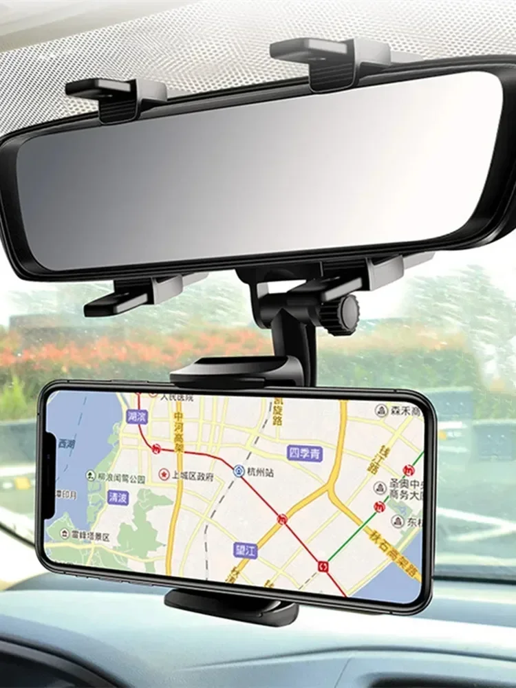 360 suporte do telefone do carro espelho retrovisor suporte de montagem navegação gps suporte móvel