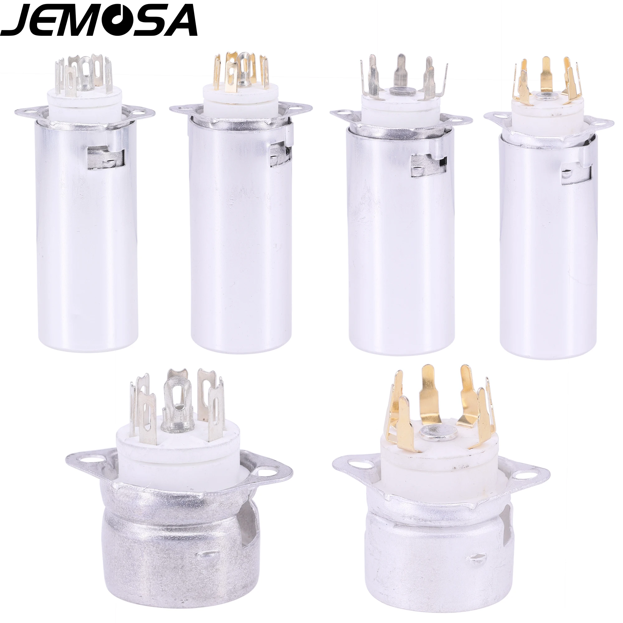 10PCS 7Pin Tube Socket Ceramic With Aluminum Shield For EC92 6H2 EZZ91 6X4 EZ90 6Z4 6AU6 6J4 6AQ5 EF94  6J1 6C4 Vacuum Tube Amp
