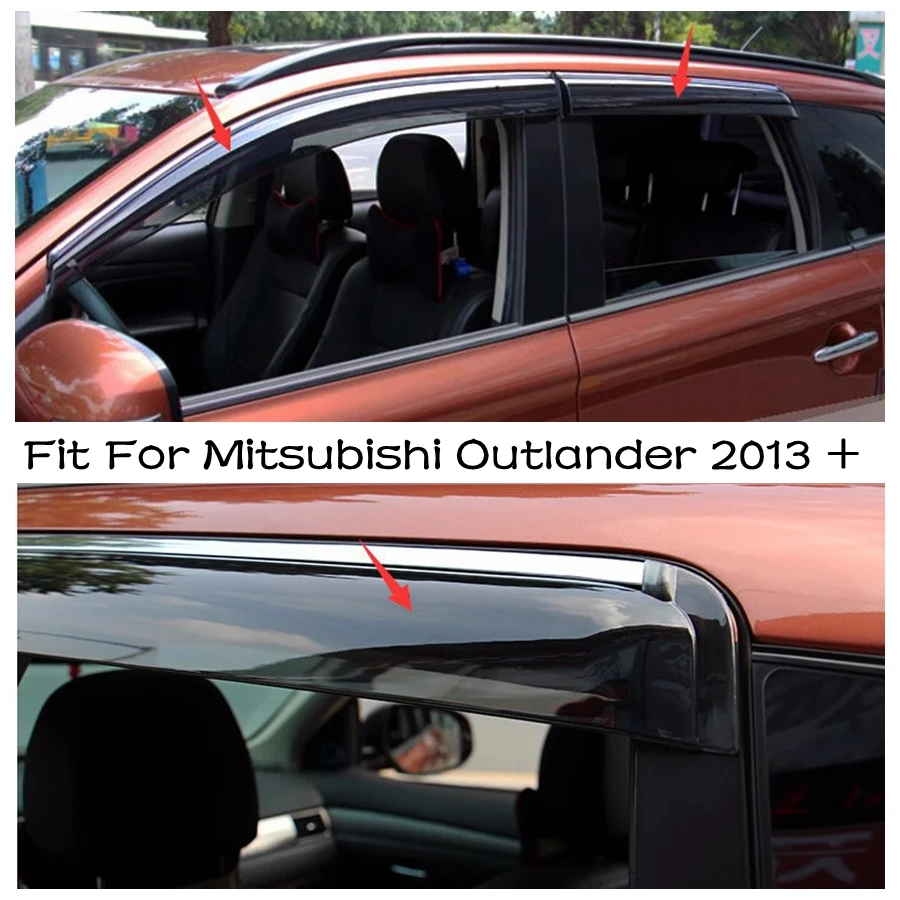 

Lapetus Exterior Accessories For Mitsubishi Outlander 2013 - 2021 Car Rain Shield Deflectors Awning Trim Window Visor Cover 4PCS