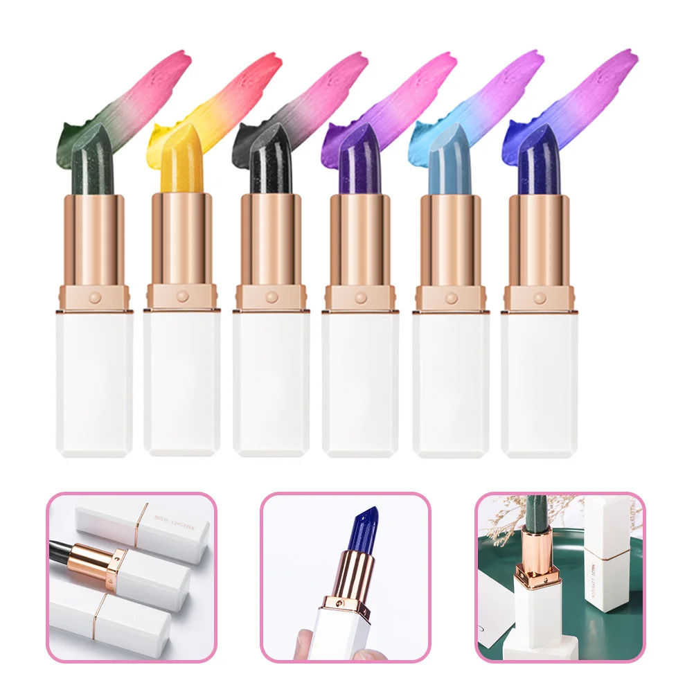 6Pcs Mood Lipstick Set Color Changing Lip Gloss Matte Finish for Women Perfect for Everyday and Party Wear Matte Lipstick Set