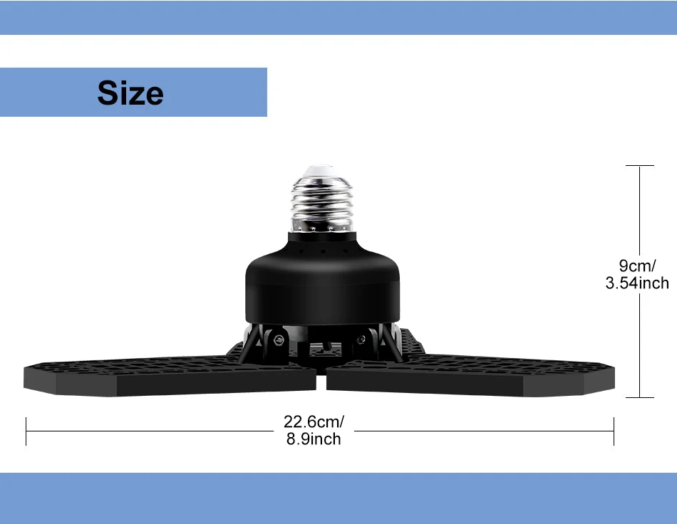 250W LED Bulb E27/E26 Lamp Garage Light AC 220V Folding Deformable High Bay Lamp 110V Spotlight Home Warehouse Workshop Basement