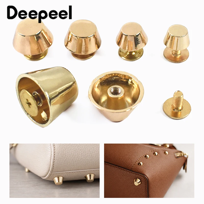 20Pcs 8-16mm Metal Bag Feet Screw Buckles Handbag Bottom Nails Buckle Purse Rivets Luggage Leather Crafts Hardware Accessories