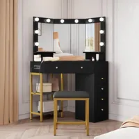 Makeup Vanity Desk w/ Bulbs Mirror & Power Outlet, 43\