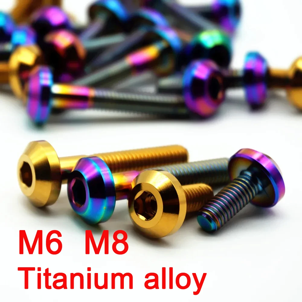 TC4 Grade 5 Titanium Bolt: M6 (12-35mm) / M8 (15-40mm) – Allen Key Button Head Ti Screw for Motorcycle Brake.