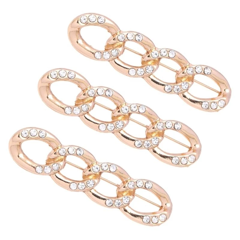 حزمة من 3 أربطة خصر قابلة للإزالة دبوس مشبك معدني لفساتين الجينز وبنطلونات السترة وإكسسوارات الملابس العصرية