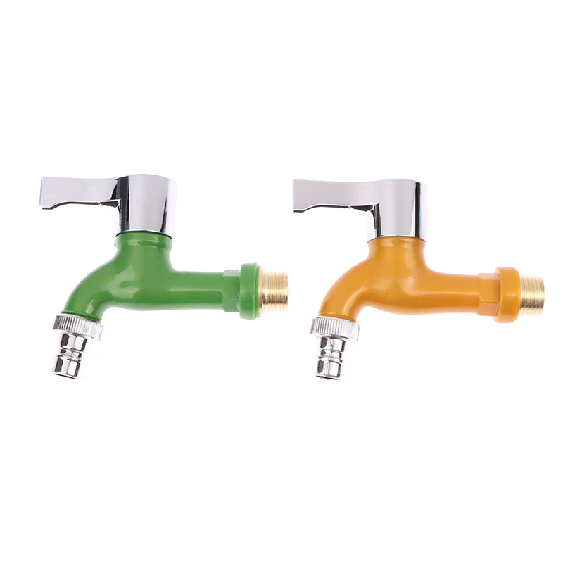 Plástico Água Mangueira Conector Rápido, Rosca Masculino Máquina De Lavar Roupa Torneira, Wall Mount, Jardim, Varanda, 1/2"