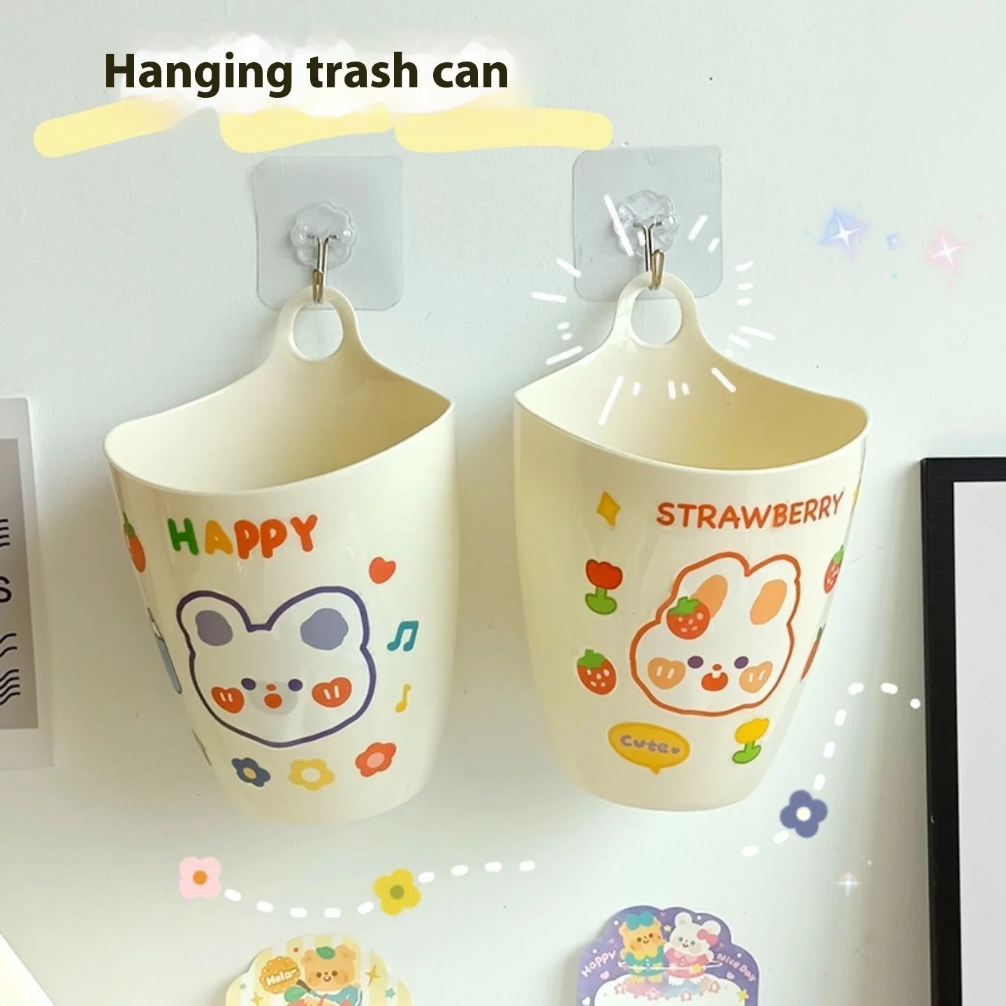 

Hanging trash can Mini small storage bucket Wall-mounted storage box Student desktop pen holder