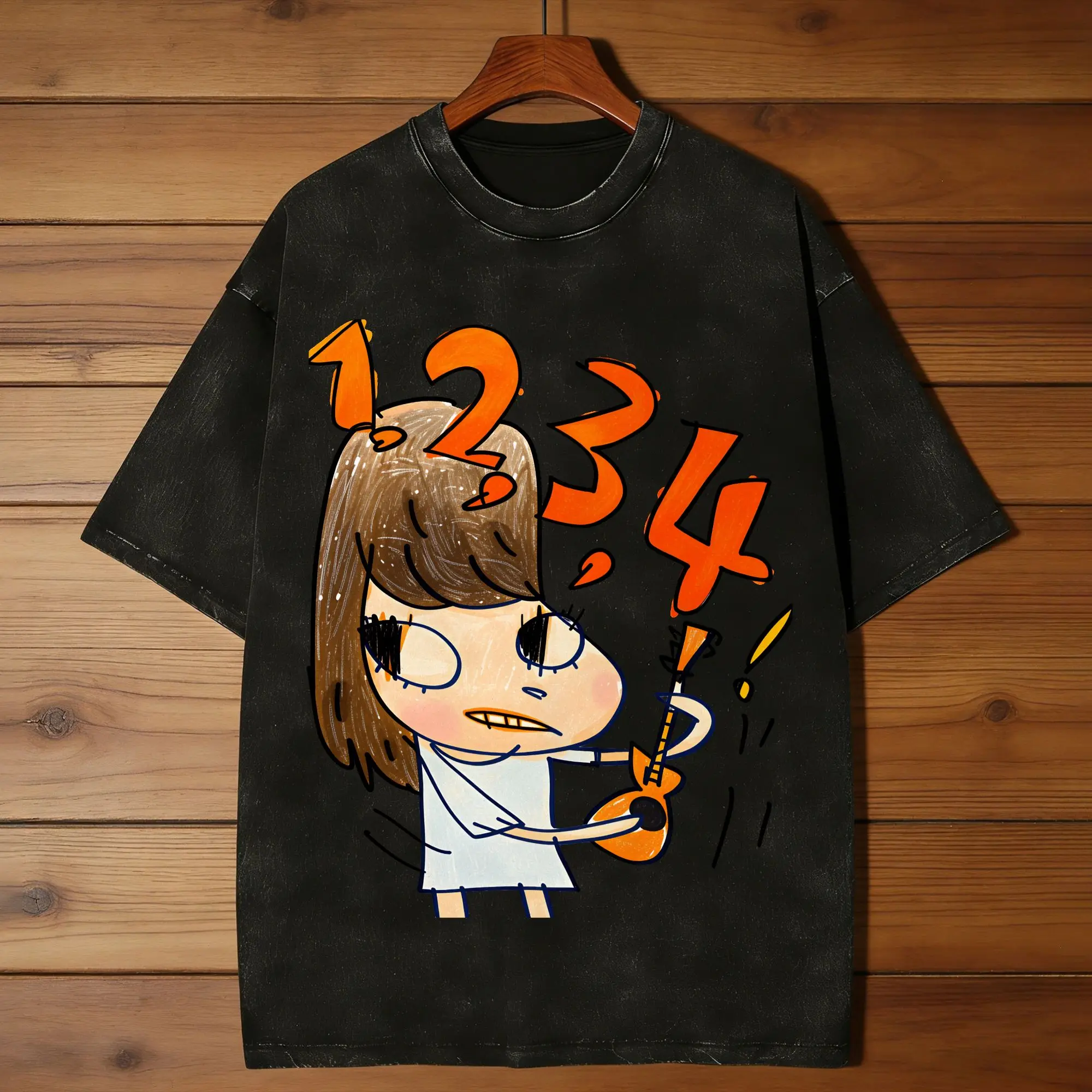 Yoshitomo Nara 1234 T Shirt Men's  100% Cotton Leisure T-Shirt O Neck  Tee Shirt Short Sleeve Clothing Gift Idea