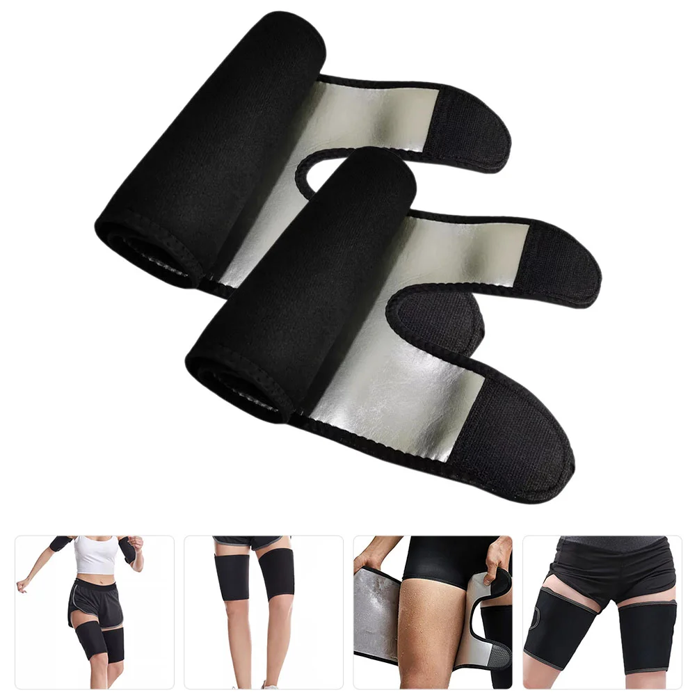 Silver Ion Thigh Bands Fitness Leggings Trimmer Black Gym Brace Adjustable Sauna Wrap Loss Weight Thigh Trainer Running Yoga