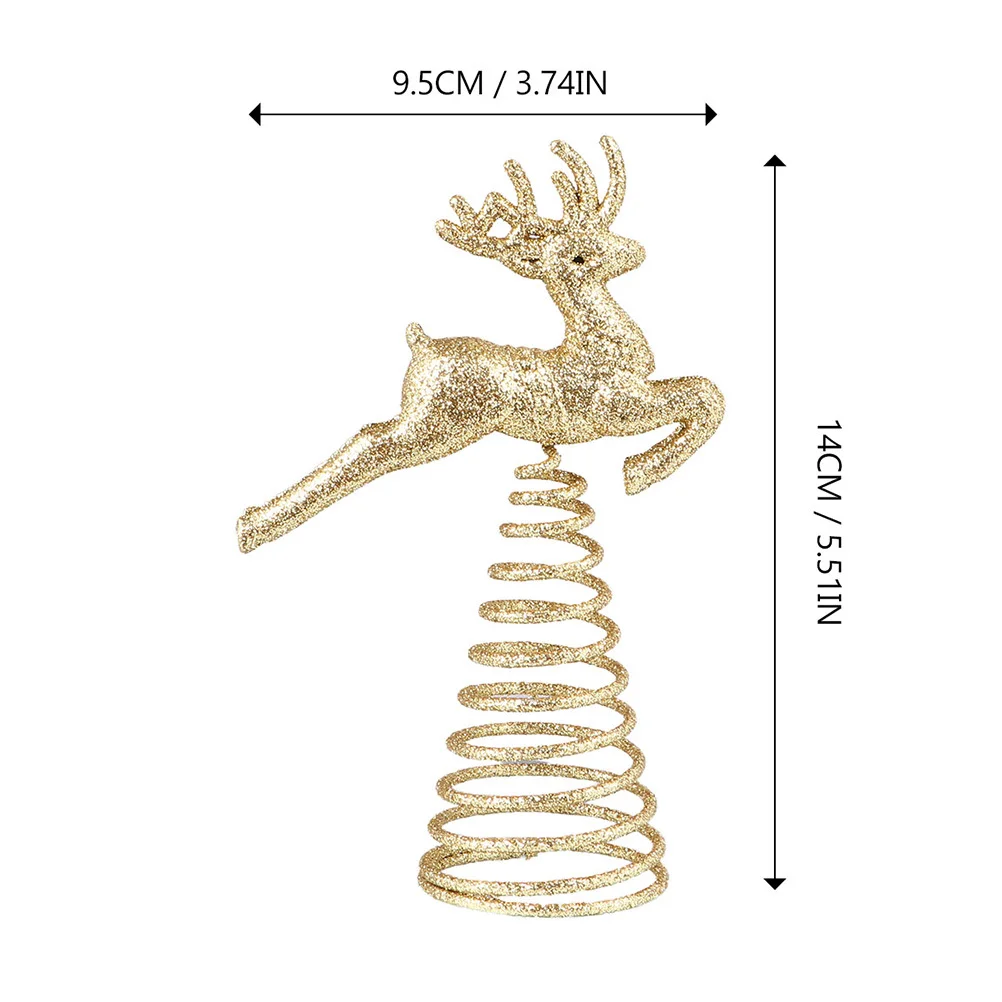 

2Pcs Christmas Tree Star Elk Shape Iron Art Decorative Treetop Adornment Xmas Tree Topper Holiday Party Decor Treetop Decor