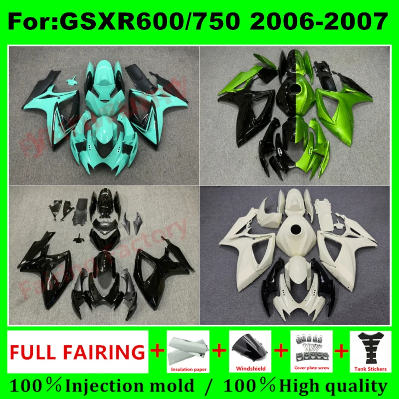 

Fit For GSXR 600 750 2006 2007 K6 gsxr600 gsxr750 06 07 full Fairing Body Kit Motorcycle bodywork Fairings kits