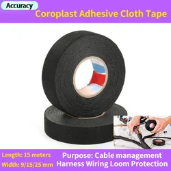 15M Heat-resistant Flame Retardant Tape Cable management Coroplast Adhesive Cloth Tapes For Car Harness Wiring Loom Protection
