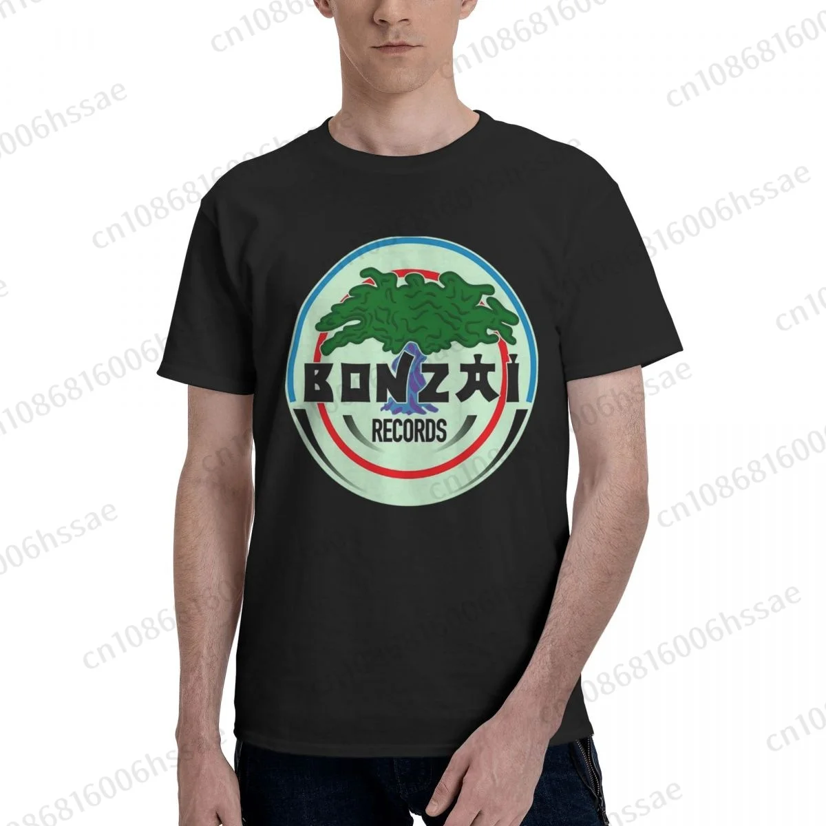 Bonzai Records T Shirt Men Fashion T-shirt Cotton Tshirt Tops Tees Short Sleeve