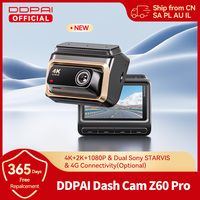 DDPAI 4K Dash Cam Z60Pro Support Rear and Interior Car Camera SONY STARVIS2 Sensor 24h Parking 5GHz Wi-Fi ADAS GPS 4G Car DVR