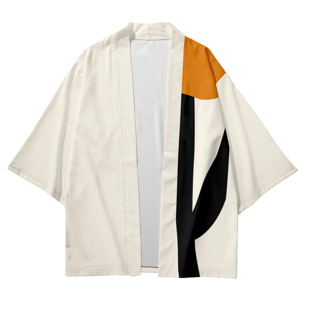 Simple and Casual Solid Color Beach Japanese Style Kimono Streetwear Men Women Cardigan Cosplay Haori Yukata Harajuku Tops Robe