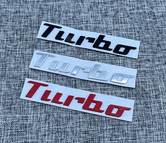 1X New Metal Car Badges Turbo Trunk Emblem Stickers Decals Decor For Beetle Turbocharger Boost Loading Boosting