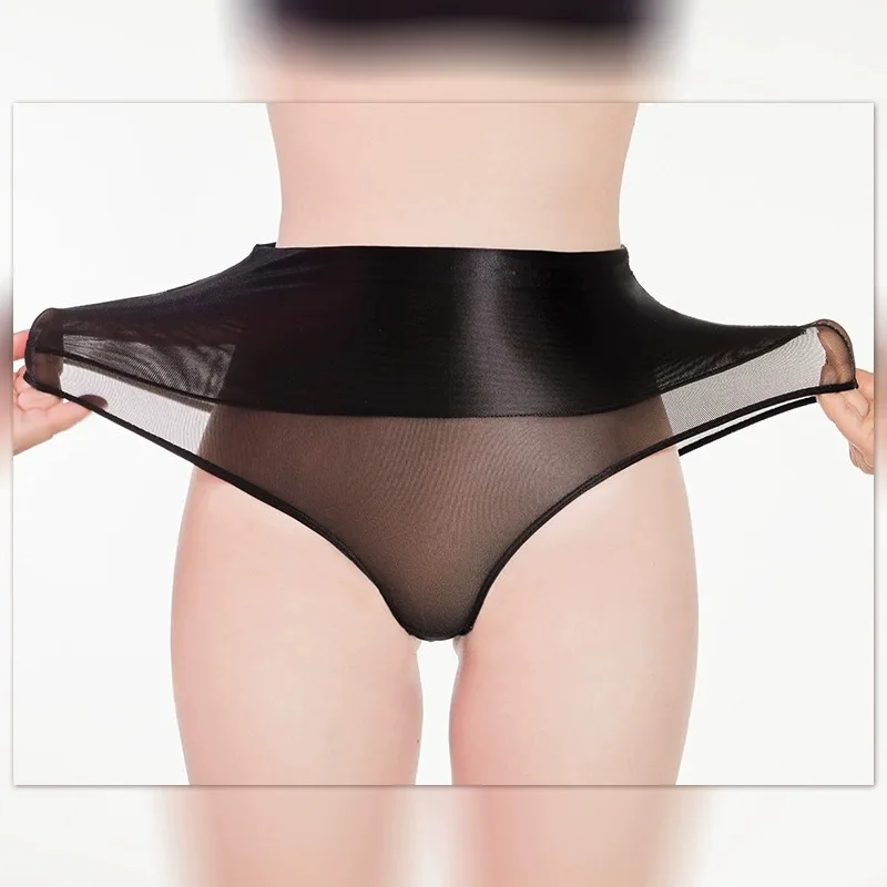 String noir taille haute pour femmes, slip de levage de l'abdomen et des hanches, sous-vêtements façonnant le corps, culotte respirante, Lingerie fine et transparente