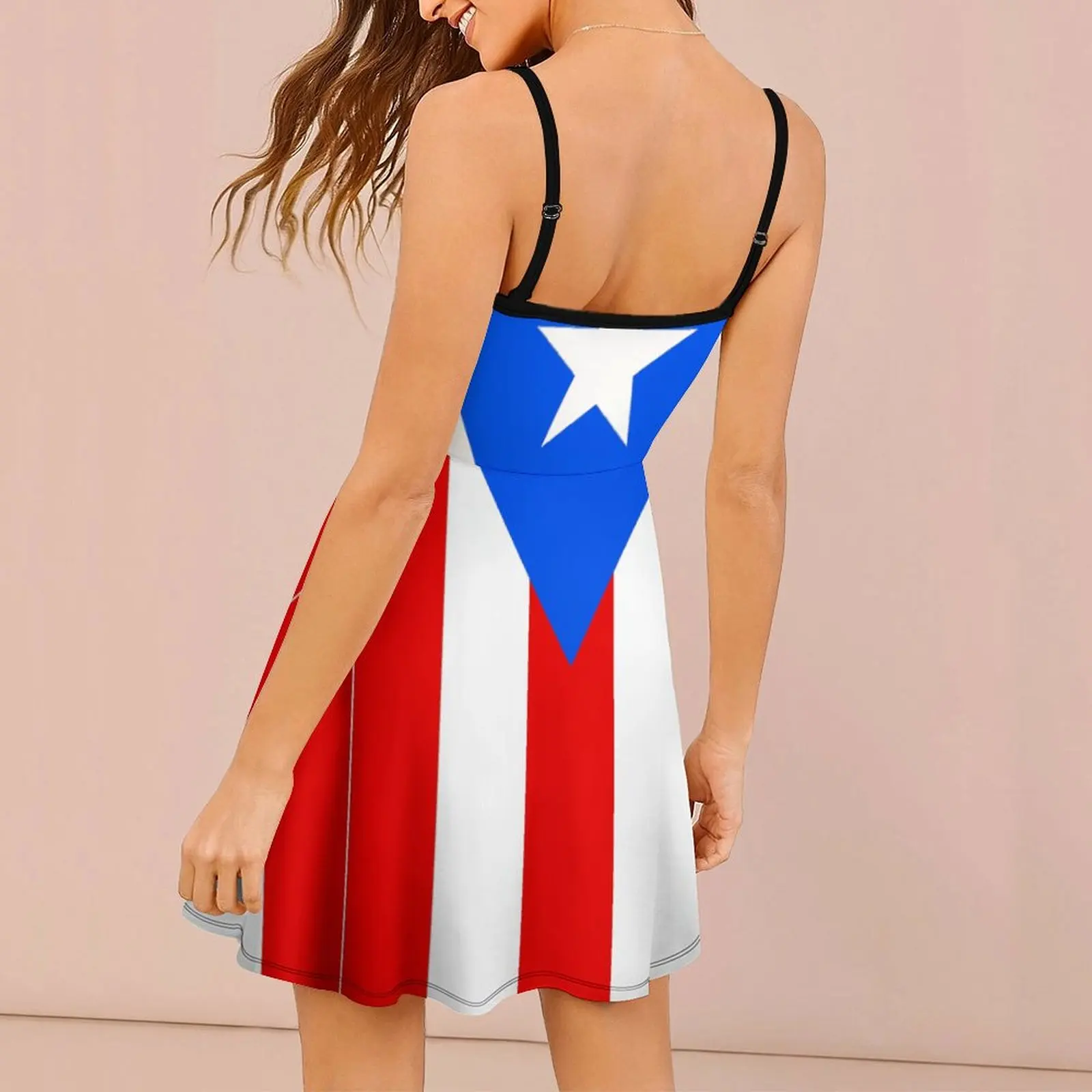 Puerto Rico Flag Banner Unique Exotic  Woman's Dress Women's Sling Dress Humor Graphic  Clubs The Dress