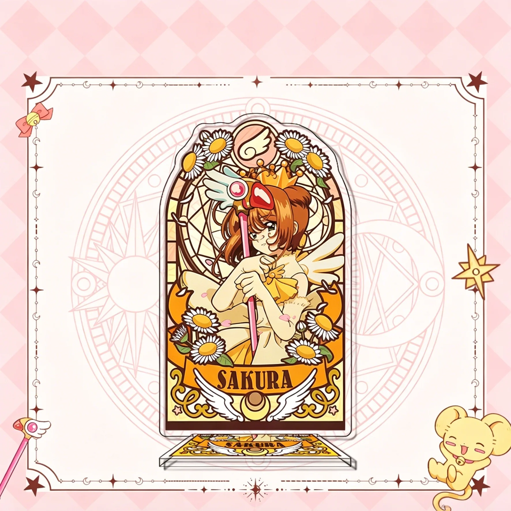 16Cm Japanese Cartoon Card Captor Kinomoto Sakura Acrylic Laminated Anime Standing Card Desktop Decoration Collecting Toys Gift view 6