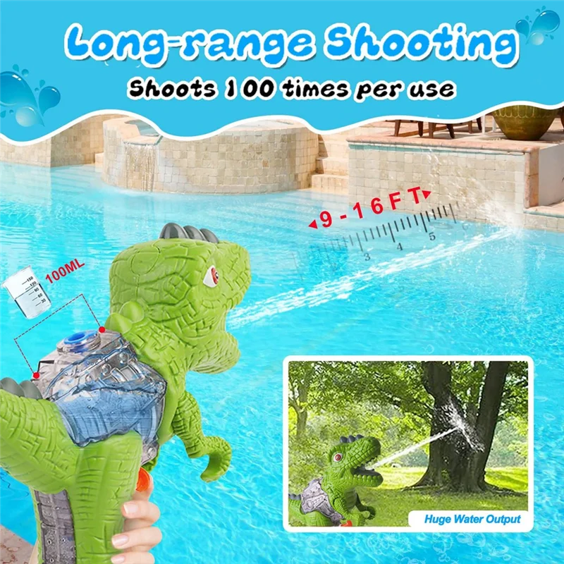 

Small Dinosaur Water Pistols, Water Fighting Games For Boys & Girls Toddlers In Swimming Pool Lawn-[A68T]