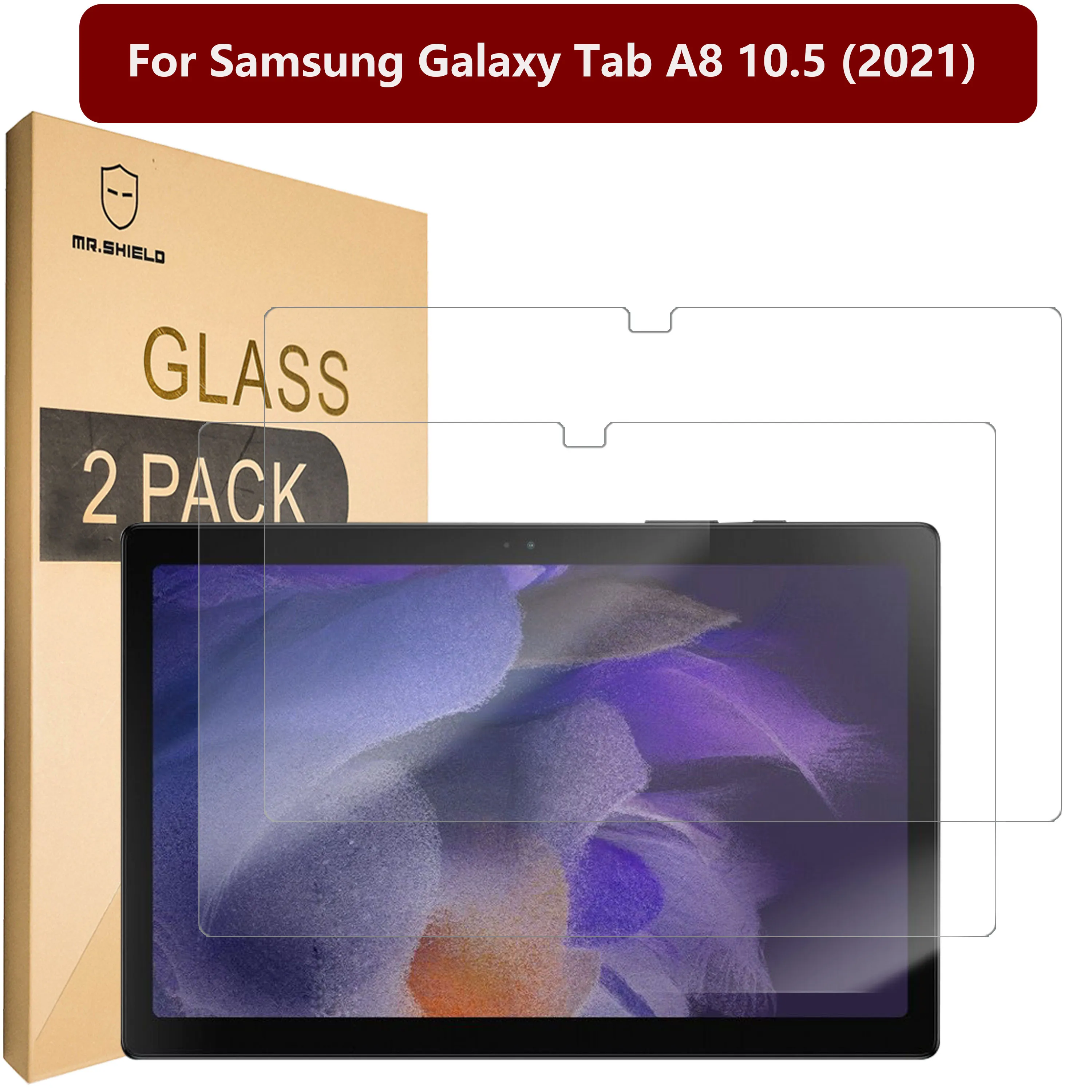 Mr.Shield [2-PACK] Designed For Samsung Galaxy Tab A8 10.5 (2021) [Tempered Glass] Screen Protector