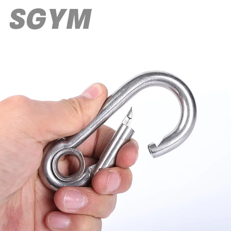 M4 M5 M6 M8 M10 304 الفولاذ المقاوم للصدأ الربيع المفاجئة حلقة تسلق رابط سريع مع ثقب حلقة هوك المفاجئة تكبل سلسلة السحابة هوك