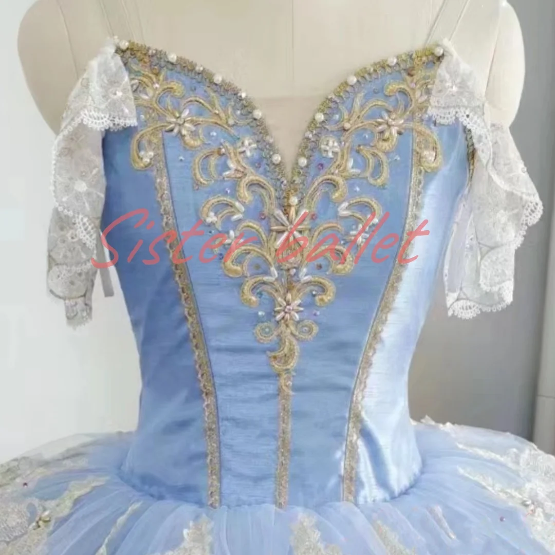 Little Princess TUTU dress personal custom professional blue fairy dress show competition clothing for adults and children