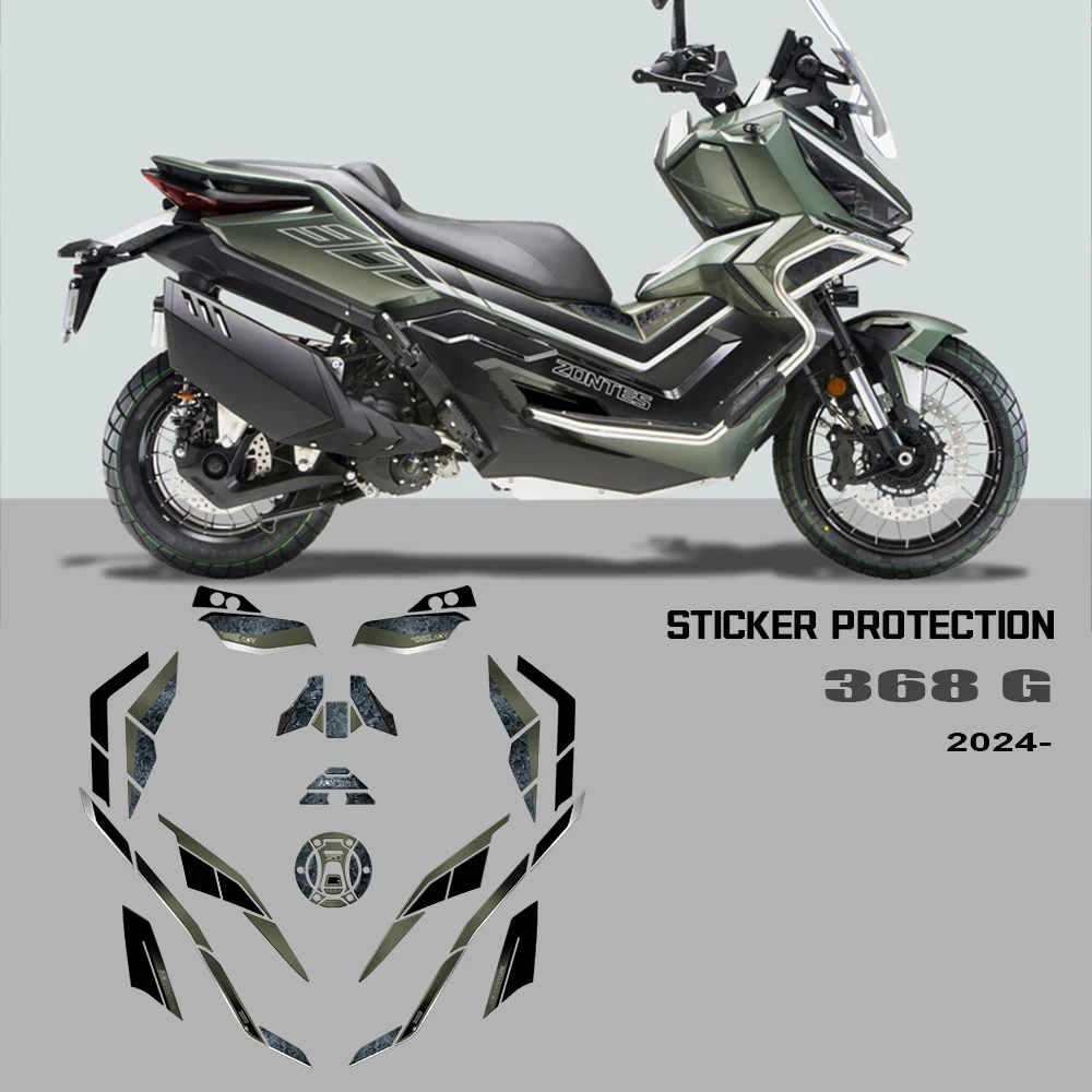 

Аксессуары для мотоциклов Zontes 368 G 2025, защитные чехлы для топливного бака, водонепроницаемые 3D гелевые наклейки из смолы, комплект
