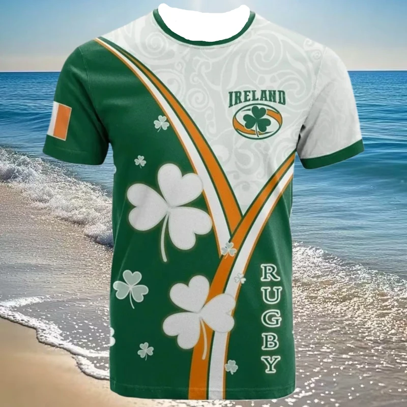 

3D Printed Clover Printed Men's and Women's T-shirts, Casual Sweatshirts, 100% High-quality Polyester Fiber