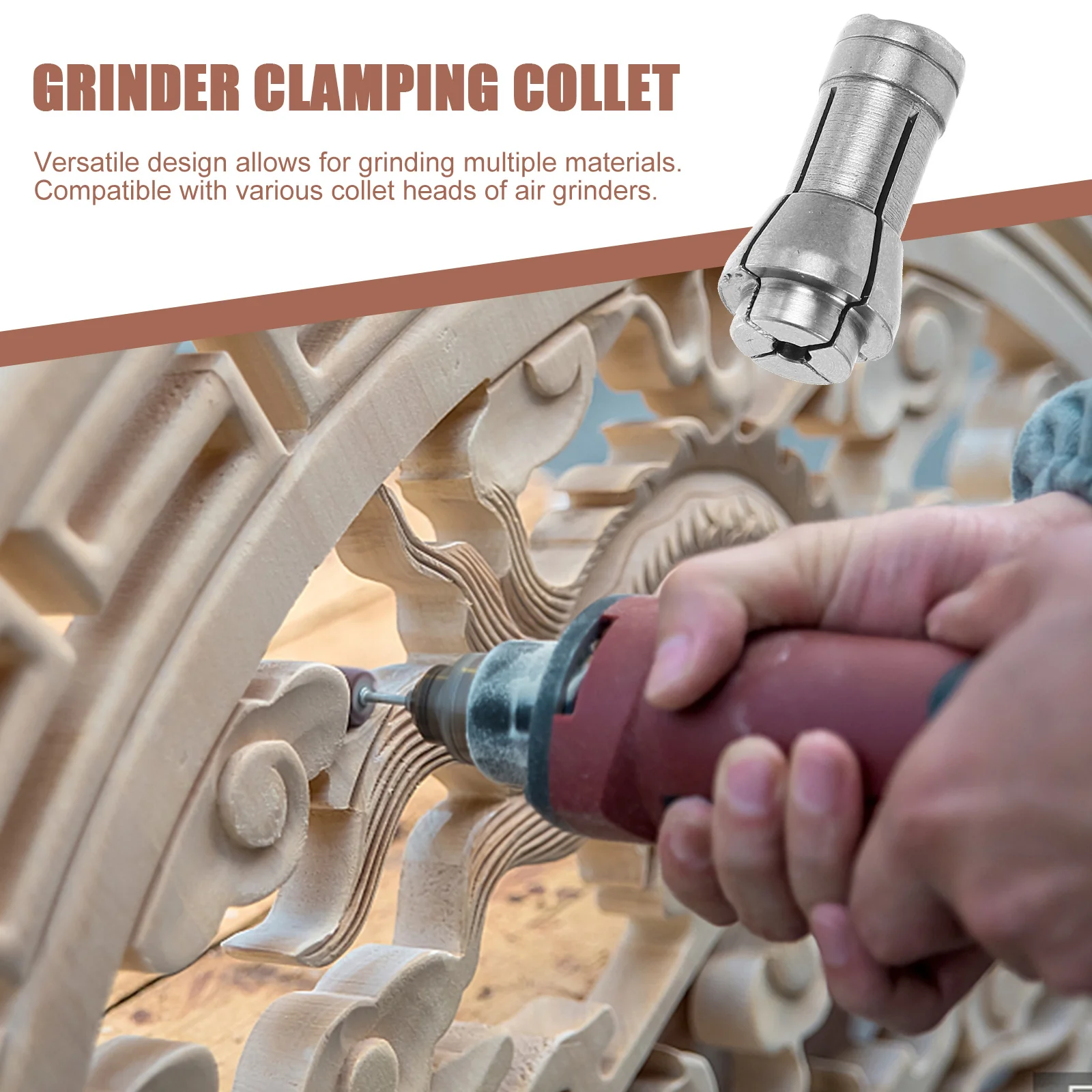 

1 Set Wind Grinding Collet Head Brass Clamping Adapter For Rotary Tool Electric Accessories Grinding Machine Replacement Part