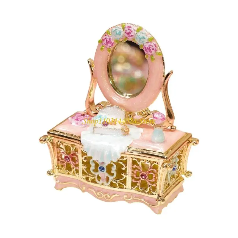 N5KE Tabletop Jewelry Box for Rings, Earrings, and Small Necklaces