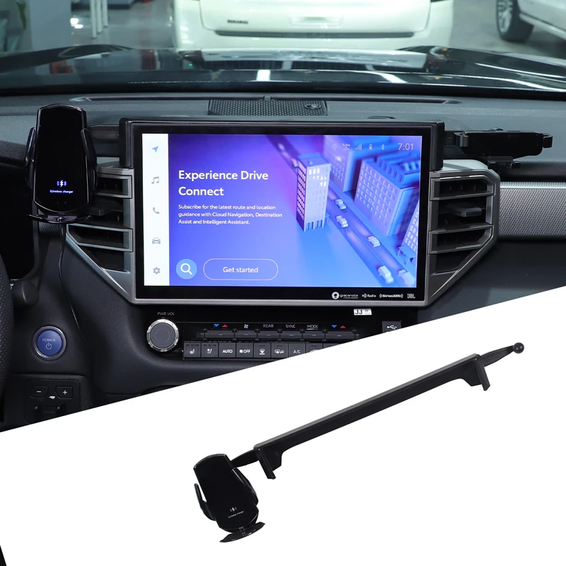 For  Toyota Tundra Sequoia 2022 2023 2024 ABS Black Car Center Console Navigation Bracket Mobile Phone Bracket Auto Parts