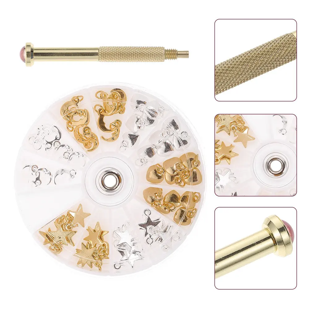 

1Set Exquisite Nail Pendant Piercing Kit Dangle Charms Hand Drill Tool for Beginner Friendly Nail Art DIY Decor Manicure