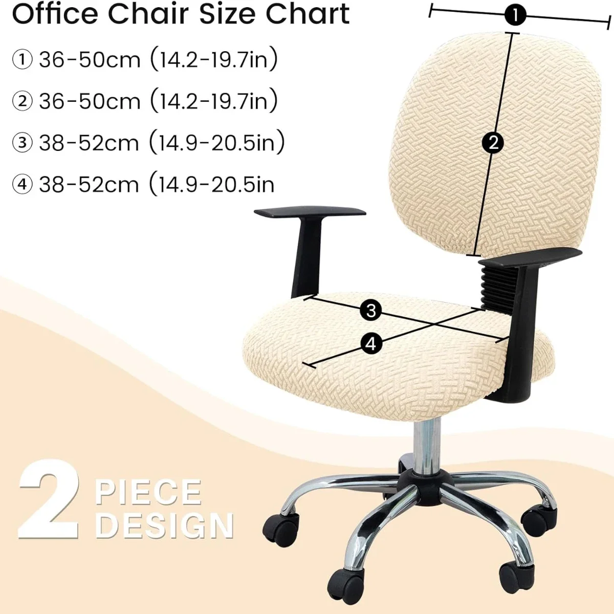 Stretch Elastic Velvet 2 Piece Universal Computer Chair Seat Cover Rotating Office Chair Slipcover