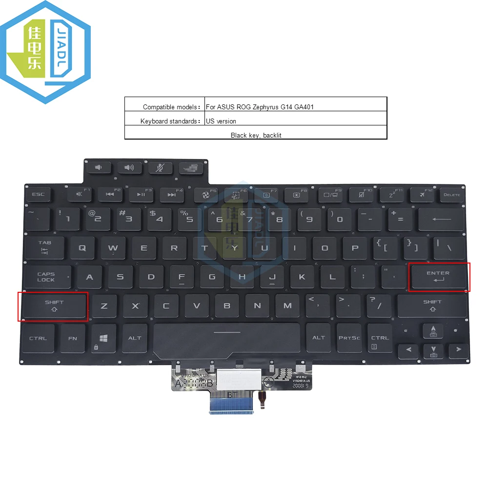 Imagem -05 - Teclado de Laptop Retroiluminado para Asus Rog Zephyrus G14 Ga401 Ga401i Ga401iv Ga401u 2023 8037b0169701