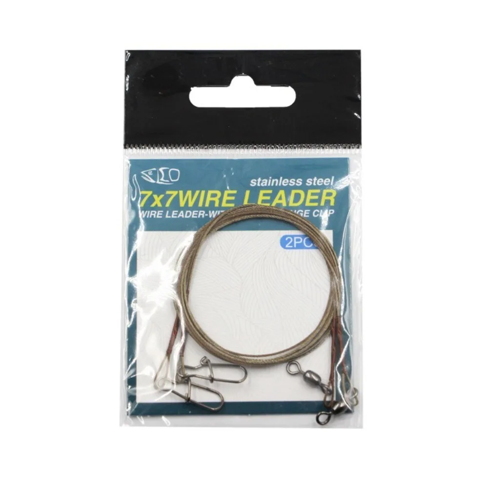 

2pcs Anti-bite Thread Fishing Lead Line Rolling Swivels Stainless Steel String Safety Snap High Carbon Fishing Steel Rope Wire