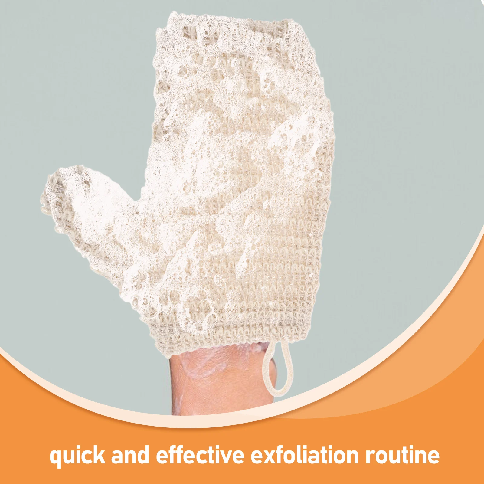 2 قطعة قفازات حمام التقشير القطن الكتان منظف الجسم دش القفازات على الوجهين قفازات قابلة للغسل للتنظيف اللطيف والسبا #2