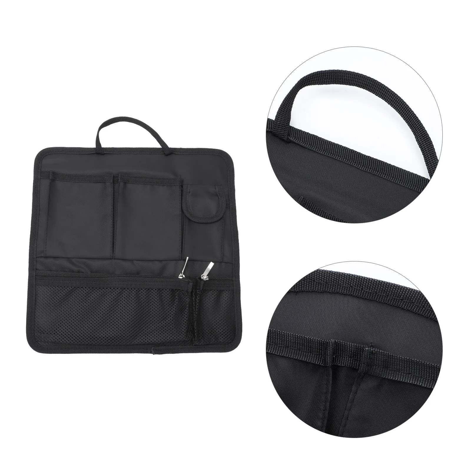 

Foldable Large Capacity Nylon Storage Bag Multi Pocket Organizer Travel Portable Hand Bag For Backpacks Black Multi-Functional