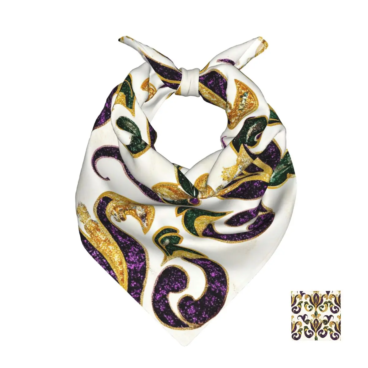 

Glittery Mardi Gras Colors Square Towel Multifunctional Neck Scarf Hair Bandana