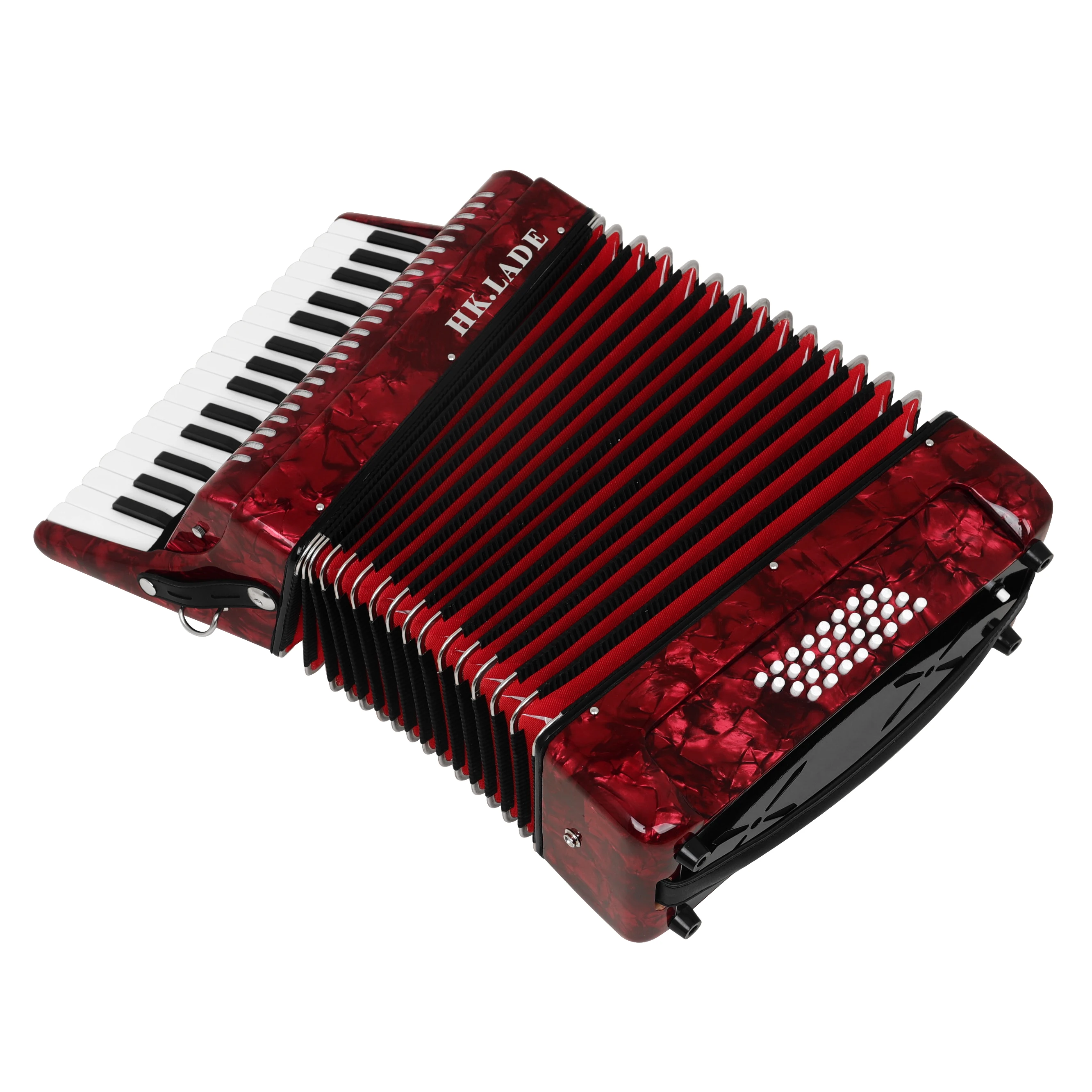 HK · LADE Red/Blue Accordion 30/32 Key 30/72 Bass 3 Keyboard Voice Professional Bayan Accordion for Performance Instrument