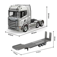 RC Engineering Vehicle Huina 1501 770S RC Truck 1/18 Scale Model 19 Channel 2.4G Engineering Trailer Truck with Light Sound Toy