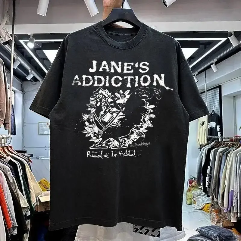 Jane Äôs Addiction Rooster 90S Retro Style Black Remake T Shirt Vtg