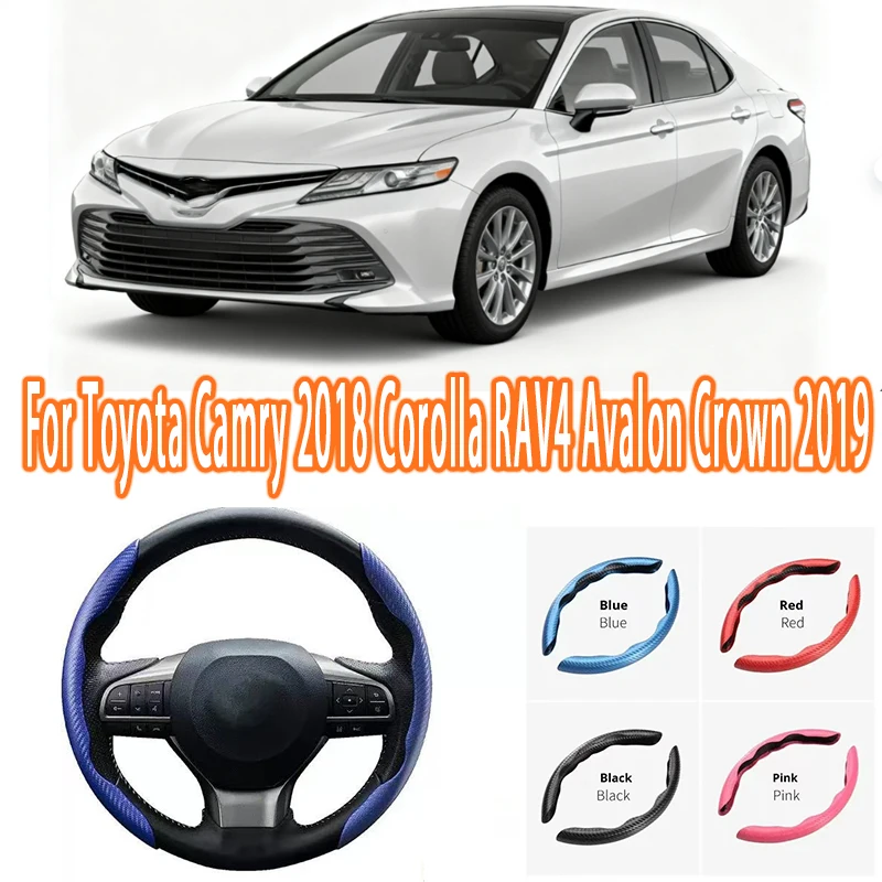 

For Toyota Camry 2018 Corolla RAV4 Avalon Crown 2019 Car Steering Wheel Cover 38CM Anti-Slip Suede Steering Wheel Cover Auto