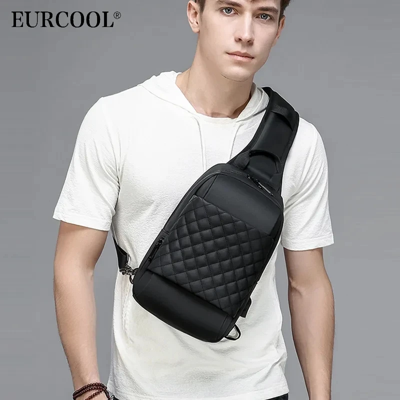 EURCOOL Messenger Bag for Men Black Crossbody Bags men for 7.9\