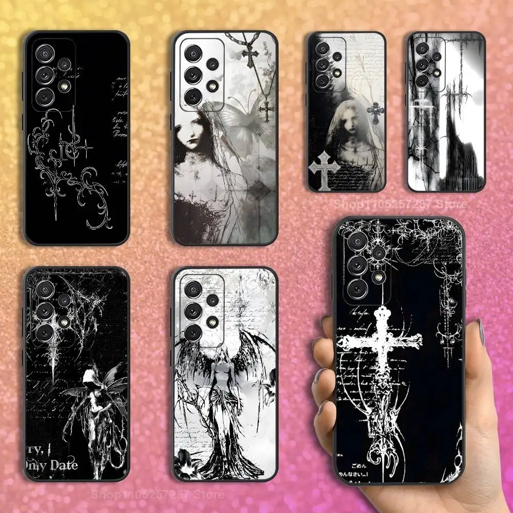 

Gothic Coquette Sigilism Case For Samsung S22,S25,S24,S23,Ultra,FE,S20,S10,Plus,S21,S9,Lite,Soft Silicone Black