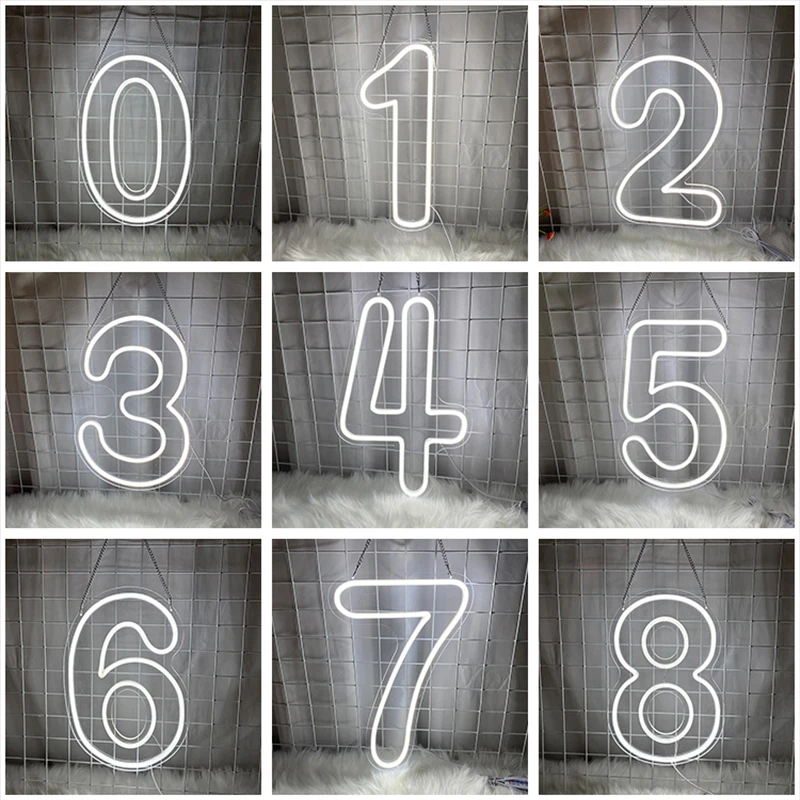 

custom neon sign neon inscription led numbers birthday Light Up 1-9 Numbers neon lamps for wedding birthday party sign lights
